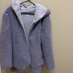 Urban Outfitters Carmella Purple Reversible Hooded Teddy Jacket